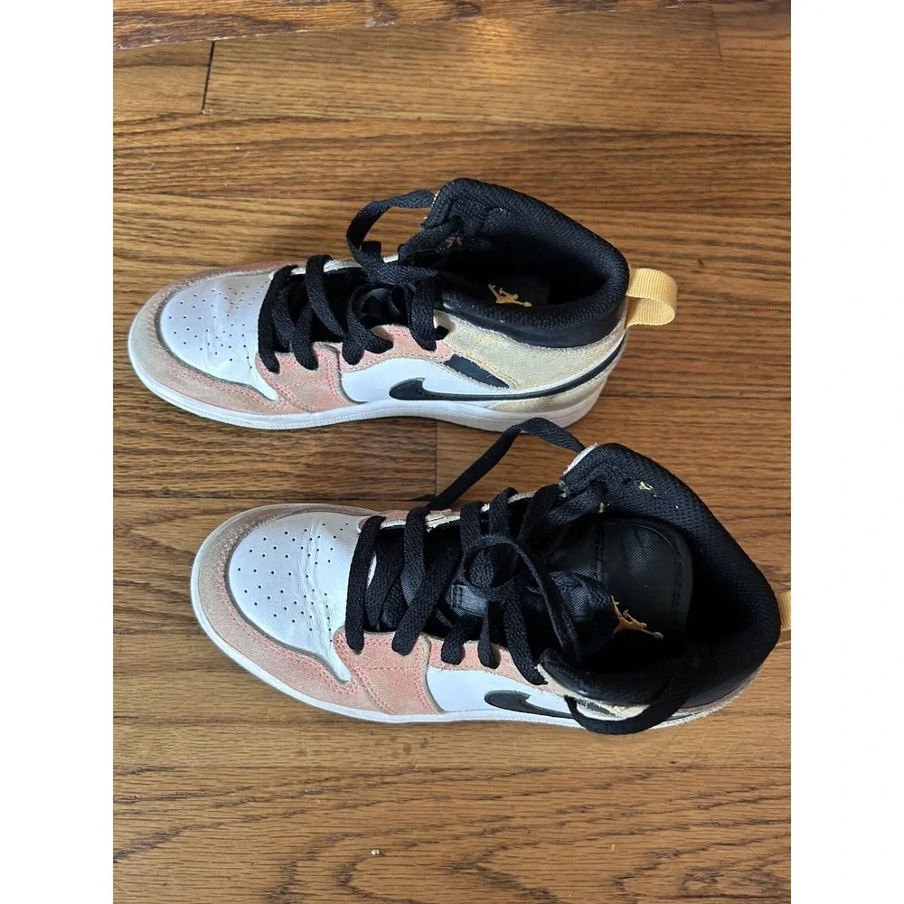 Nike Youth Air‎ Jordan 1 Mid SE GS Shoes Flight Club Yellow Orange DX4365-800 1Y - Picture 2 of 9